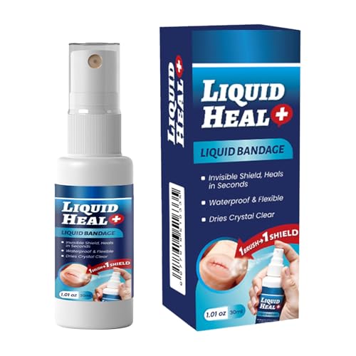 Espray líquido para vendaje, spray para el cuidado de heridas para raspaduras, yeso líquido para la piel, película impermeable y flexible, sello transparente, adhesivo de acción rápida, para estilos