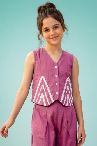 Image of Fashion Dream Girls Cotton Blend Embroidered Co-Ord Set|Coord Set|Combo Set|Kids Clothes for Girls