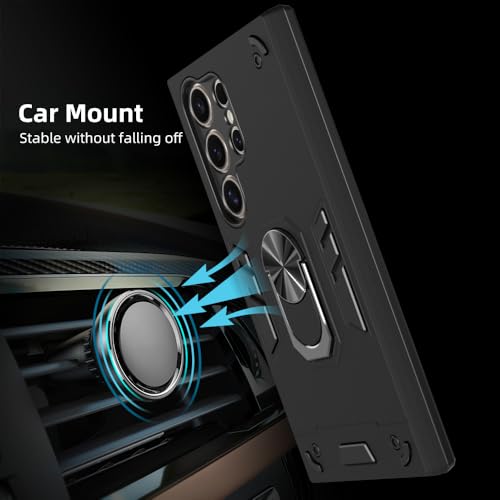 Image of NDCOM for S24 Ultra Cover | Premium Samsung S24 Ultra 5G Mobile Cover | S24 Ultra Case | Ring Holder Case Black