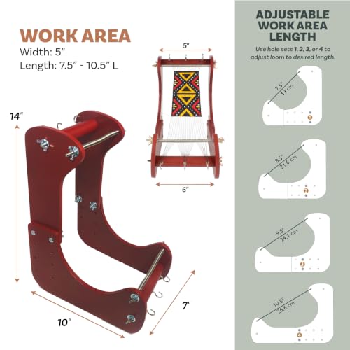 Telar de cuentas para joyería Beadsmith ComfortLoom regulable con patrón e instrucciones 5