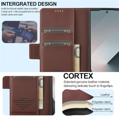 Étui portefeuille rouge pour Samsung Galaxy Z Fold 3 protégeant l'écran pliable - 2