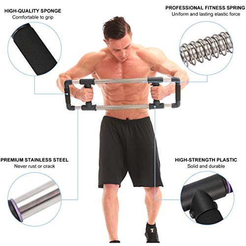 GoFitness Super Push Down Bar - Total Upper Body Workout Equipment, Press Down Machine - Chest Workout, Strength Training, Home Fitness