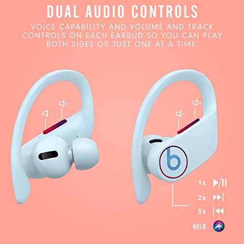 Image of Powerbeats Pro Wireless Earphones - Apple H1 Headphone Chip, Class 1 Bluetooth, 9 Hours of Listening Time, Sweat Resistant Earbuds, Built-in Microphone - Glacier Blue
