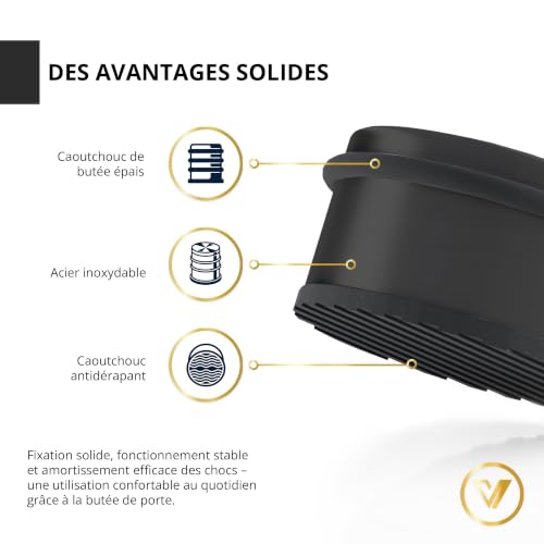 VERAMET Bloque Porte Sol Butée Ronde sans Perçage Noir Matt 100x50mm – vue 7