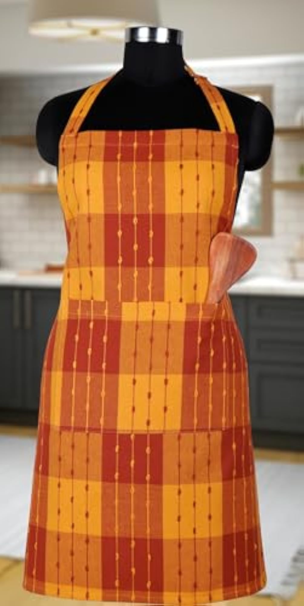 100% Cotton Apron ? Adjustable & Comfortable Kitchen Apron with Pockets, 1 pc