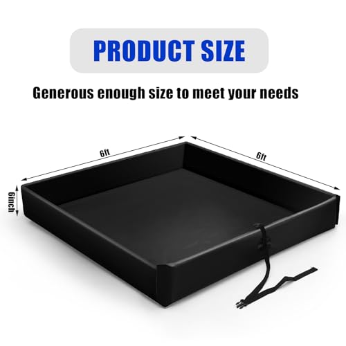 Image of Wettarn 2 Pcs Folding Duck Pond 6' x 6' Portable Spill Containment Berm Wall Containment Berm (Black)