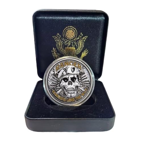 United States Ranger Coin with Gift Box Regiment Army Rangers Lead The Way USASOC Baret Skull Challenge Coin