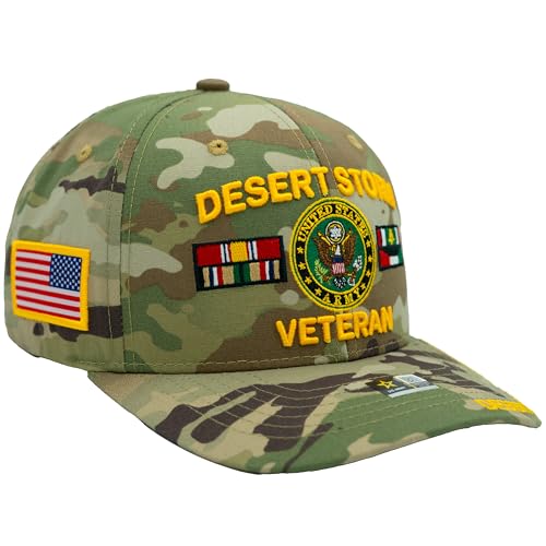 Image of Desert Storm Veteran Hat for Men Officially Licensed US Army Combat Veterans Embroidered Adjustable Baseball Cap