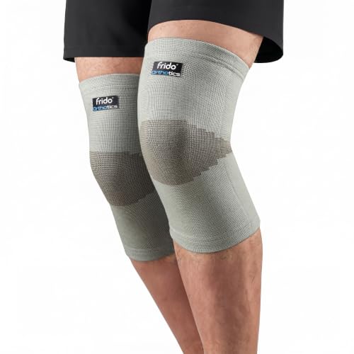 Frido Orthotics Bamboo Knee Cap for Men & Women, Bamboo Knee Compression Sleeve for Knee Pain Relief, Arthritis & Joint Support, No-Roll Fit for Walking, Running, Gym M, Willow Green