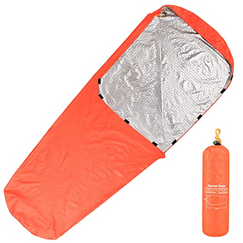 Emergency Sleeping Bag Lightweight Waterproof Thermal Emergency Blanket Surl Gear for Outdoor Adventure Camping Hiking Backpacking Aztu