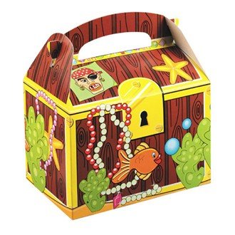 15 Childrens Kids Pirate Treasure Chest Carry Food Meal Picnic Birthday Party Bag Boxes
