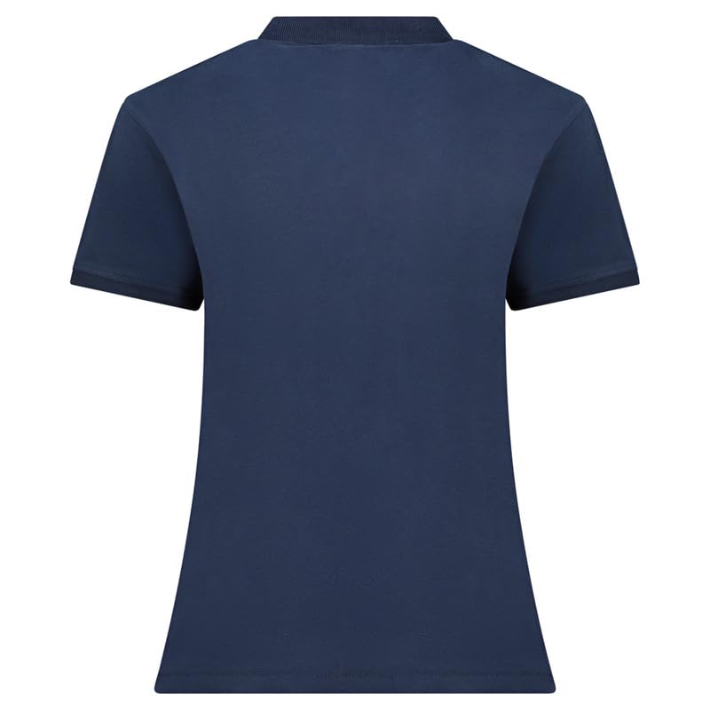 Geographical Norway Polo Donna Krystaline Maglia Polo Cotone Manica Corta Collo Bottoni Stampa Bandiera Frontale Elegante Casual Traspirante Tempo Libero Donna