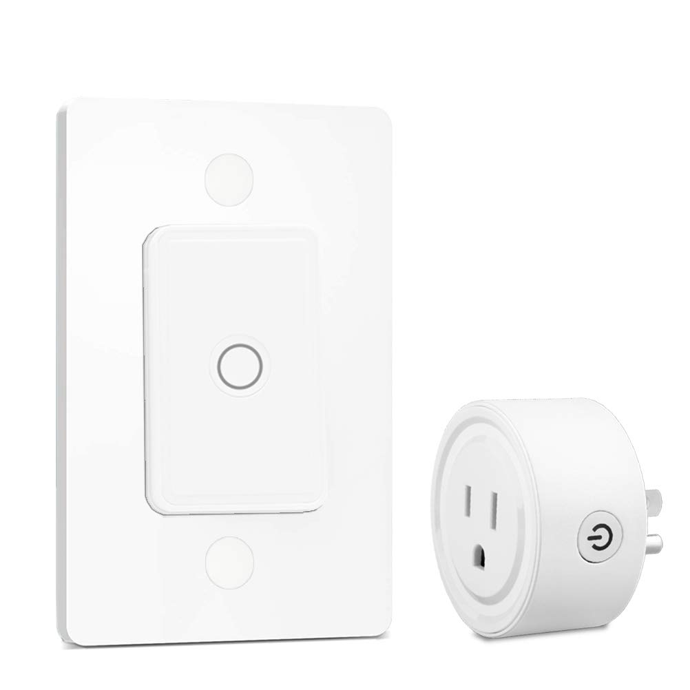 LoraTap Mini Remote Control Outlet Plug Adapter with Remote Wall Switch, 656ft Range Wireless Remote Control for Indoor Lamps and Household Appliances, No Hub Required, 10A/1100W, White - - 