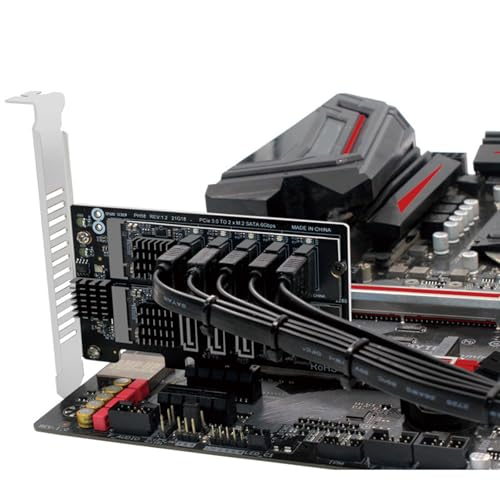 Carte adaptateur PCIe 10 ports transfert rapide 6 Gbit/s pour PC fixe - 5