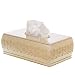 Creative Scents Shannon Rectangular Tissue Box Cover, Decorative Bath Tissues Paper Napkin Holder- Resin Rectangle Napkins Container- Durable Bottom Slider- for Elegant Bathroom Décor
