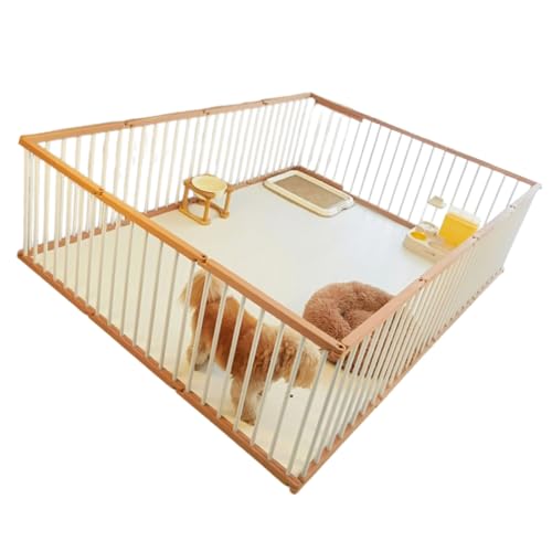 子犬/小型犬用に設計されたペットプレイペン、屋内/屋外での使用のための拡張可能なペットペン、高50cmのペットプレイペン、子犬用のポータブル取り外し可能なペットランエンクロージャー 14pieces Height50CM