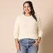 Amazon Essentials Women's 100% Cotton Crewneck Cable Sweater, Ivory, XX-Large