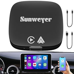 Sunweyer 2024 nieuwste draadloze CarPlay & Android auto-adapter met ingebouwde Netflix en YouTube – Installeer apps vrij, 2+32 GB Magic AI-box, ondersteunt online updates/TF-kaart
