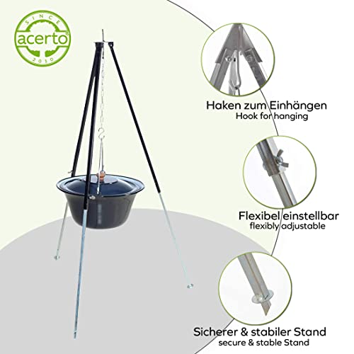 acerto 31786 originele Hongaarse goulashketel (6 liter) + driepoot frame (120 cm) * geëmailleerd * krasbestendig… - Image 5