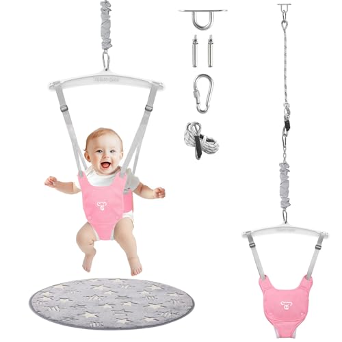 Baby Jumper with a Ceiling Hook for Infant & Toddlers, Kids Door Jumper with Adjustable Chain, Protable Baby Jumpers and Bouncers for Indoor/Outdoor,...