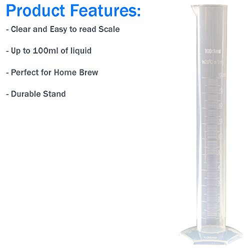 Hausbrau-Hydrometer und 300-mm-Brau-Zifferblatt-Thermometer und 100-ml-Probeglas – Hausbrau-Ausstattung