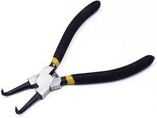 150mm Circlip Pliers, Heavy Duty Snap Ring Pliers with Internal Bent Jaw for Removing and Installing Circlips (Black)