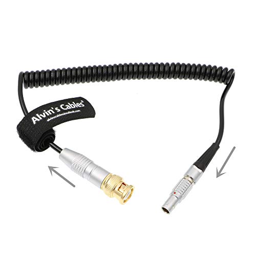 Cable TIMECODE Alvin's Cables BNC a 5 Pin macho en espiral para ARRI Mini y Sound Devices