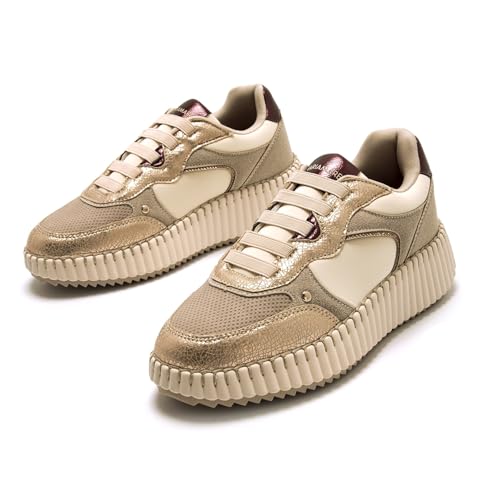 Mariamare Para Mujer. 63655 Zapatillas Ancora Dorado (38), 3 A 5Cm, Cordones, Casual - 2