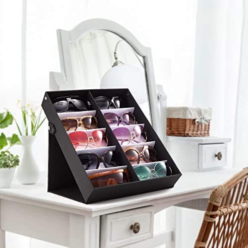 TRIUMPH VISION Oversized Sunglass Organizer Storage Eyeglass Holder Case Multiple Glasses Box Eyewear Tray Big Shades Display Stand Rack