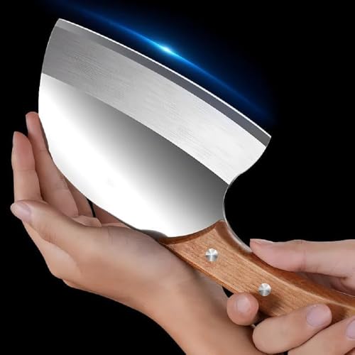 Image of Hand-Forged Carbon Steel 6‑Inch Meat Cleaver Knife - Heavy-Duty Japanese Butcher, Bone Cutter for Mutton, Vegetable, Fruit & Fish