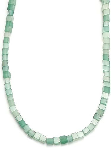 Piedra natural de 4 × 0.157in, cubo cuadrado de aventurina verde, cuentas sueltas de cristal energético curativo para hacer joyas, cuentas de poder