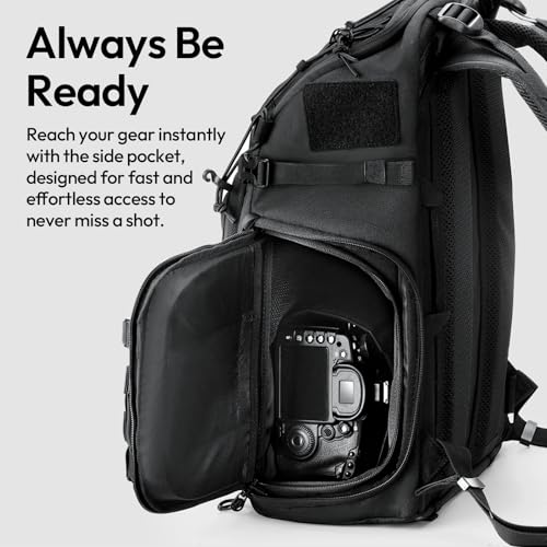 Image of ULANZI BC007 Camera Bag, Tactical Camera Backpack 28L Lightweight Aluminum Frame Travel Bag for Photographers Women Men DSLR Camera Case