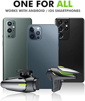 BattleMods NinjaX | Mobile Gaming Triggers | 5X Faster with Capacitive Conduction | for BGMI/Free Fire Max/COD Mobile - (Black)