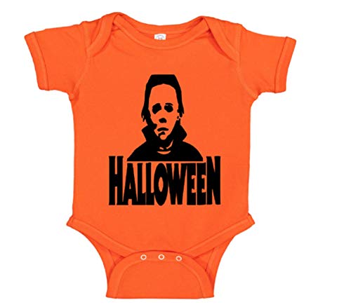 Michael Myers Halloween Horror Orange Baby Infant Kids Bodysuit