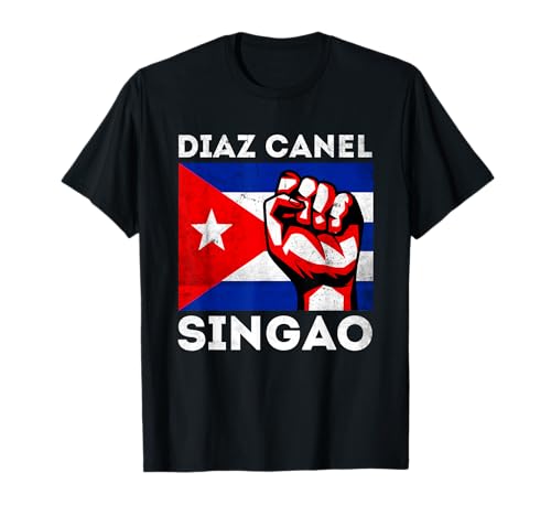 Diaz Canel Singao Sos Cuba Bandiera Free Cuba Maglietta