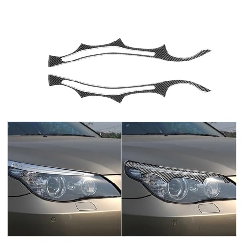 Sourcils de phare autocollants noirs ajustement précis E60 Série 5 04-10