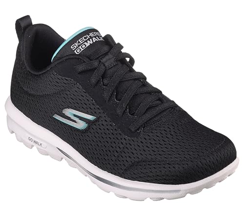 Skechers Go Walk Travel-Fun Journey, Zapatillas Mujer, Black Aqua, 36.5 EU
