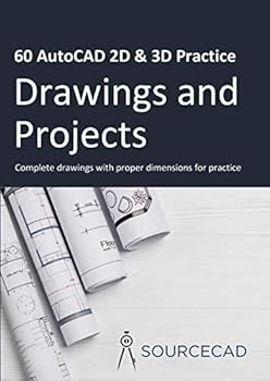 Paperback 60 AutoCAD 2D & 3D Practice drawings and projects Book