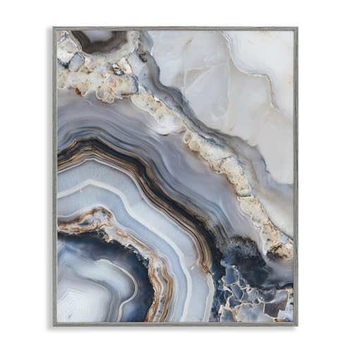 Geode Gemstone Abstract Layers, 24 x 30 Inch Framed Giclée Print