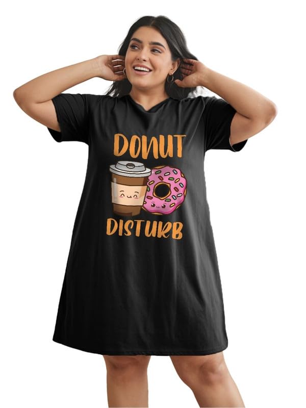 Women’s Cotton Nighty | Printed Knee Length Nighty | Short Sleeve Night Gown | Short Nightdress | Long T-Shirt | Casual Night Gown | Relaxed Fit Cotton Nightwear