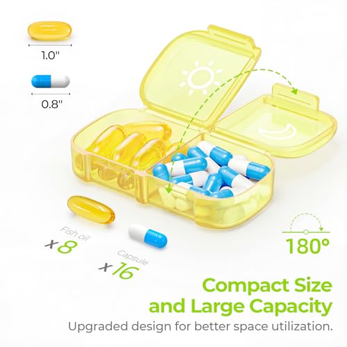 Image of AUVON Weekly Pill Organizer 2 Times a Day, One-Sided Opening, Easy to Use