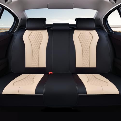 Image of Coverado Car Seat Covers, Back Car Seat Cover, 3-Pieces Leather Seat Cover, Luxury Car Seat Cushion, Luxury Seat Cover Seat Protector Universal Most Cars Trucks SUV