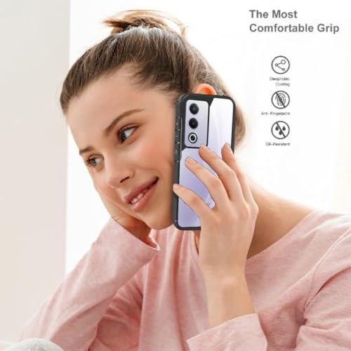 Image of SHINESTAR Ultra Slim Clear Back Cover for Oppo A3 Pro 5G, Transparent Hybrid Hard Shell Plastic & Soft Silicone Rubber Bumper, Non-Yellow Acrylic Protective Cover for Oppo A3 Pro 5G - Black