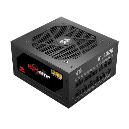Image of Redragon PSU010 80+ Gold 850 Watt ATX Fully Modular Power Supply w / 80 Plus Gold Certified, Compact 160mm Size and Low Noise Fan 0 RPM, 100% Japanese Capacitors, Full Mod Cables