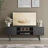 Cozy Castle Mid-Century Modern TV Stand for 55/60 inch TV, Entertainment Center with Storage Cabinet