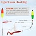 Peg Floats for Catfishing Foam Cigar Floats Slip Cork Bobbers Fishing Floats for Santee Rig Catfish Rig Crappie Fishing Terminal Tackles (2.5in, 15pcs Mixed Double Colors)