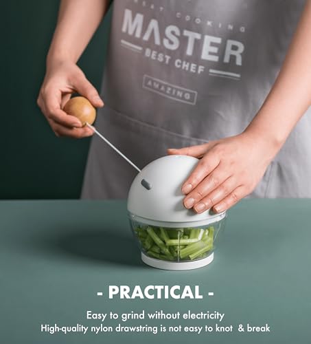Image of HOOPOES Mini Handy And Compact Ultra Pro Designed Chopper With 3 Blades For Effortlessly Chopping Vegetables, Dry Fruits And Fruits For Your Kitchen (400 Ml),White