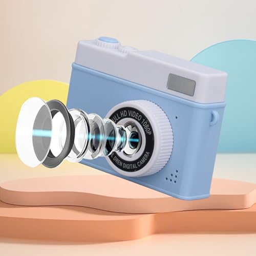 Fotocamera per Bambini 1080P Punta e Scatta Automaticamente con Zoom Digitale 4X Schermo da Piccola Compatta Anti-vibrazioni per Ragazzi e Ragazze 2 pollici bianco