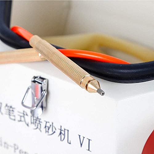 Eustoma Twin Double Pen Fine Sandblaster Lab Equipment 50W Sand Blaster Unit With Led Lamp（Metal Bottles） #TOP5