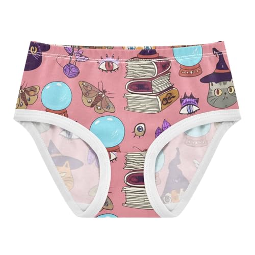 Witchy Cats Halloween Pink Toddler Underwear Floral 2t Cotton Little Girl Panties Animals Briefs Underpants